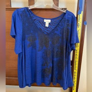 Ladies dressy embellished tee style top